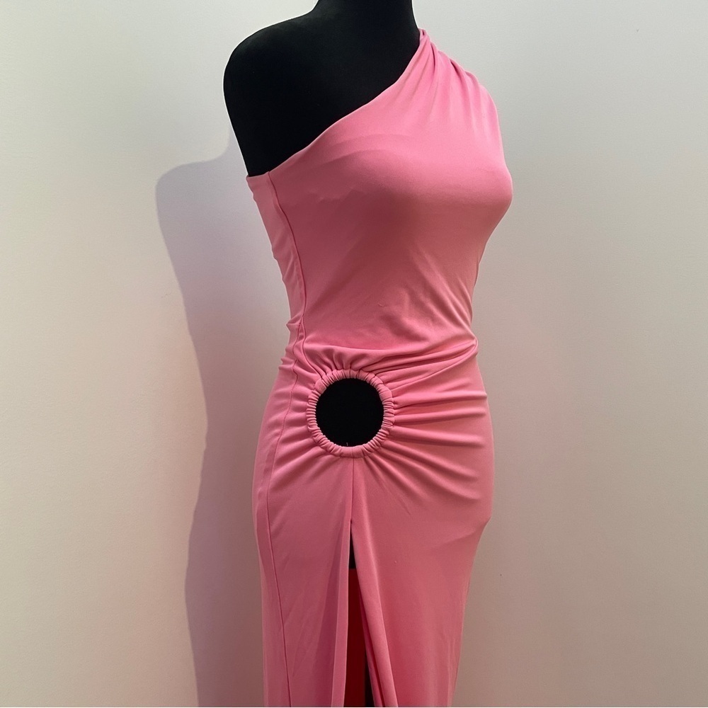 NEW! Michael Costello x REVOLVE- Sofie Gown One Shoulder Pink Maxi Dress Size XS - Picture 9 of 15